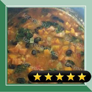 Pumpkin, Kale, and Black Bean Stew recipe