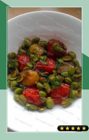 Vickys Broad Bean Salad with a Cherry Tomato Dill Sauce, Gluten, Dairy, Egg & Soy-Free recipe