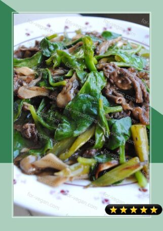 Chinese Stir-Fried Malabar Spinach (Tsuru-Murasaki) recipe