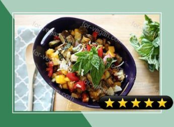 Deconstructed Ratatouille Salad with Garlic Chips recipe