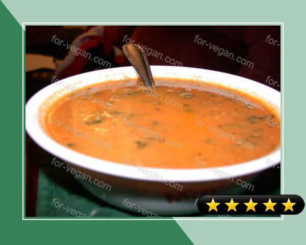 Red Lentil, Tomato and Spinach Soup recipe