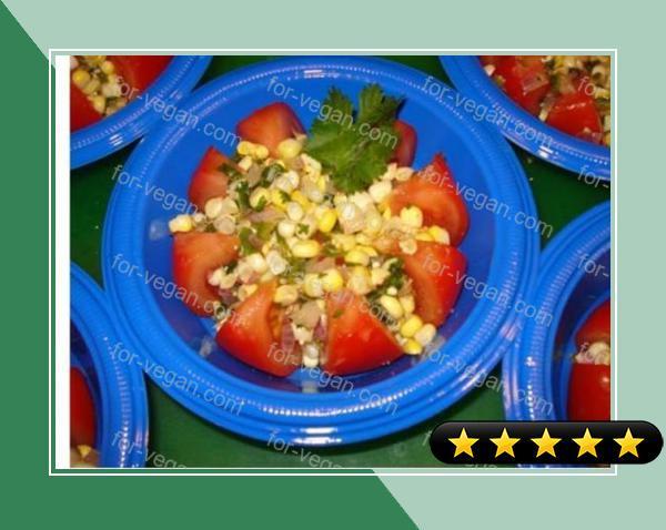 Summer Tomato Salad With Corn Salsa recipe