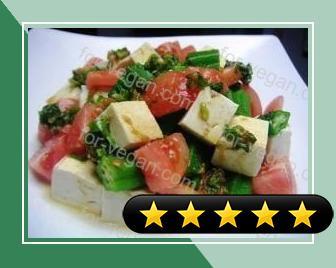 Tofu Salad with Okra and Tomato recipe