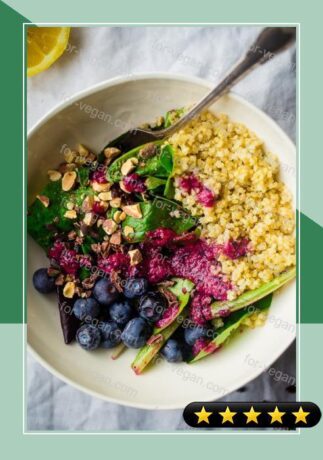Superfood Quinoa Salad with Blueberries and Cacao Nibs recipe