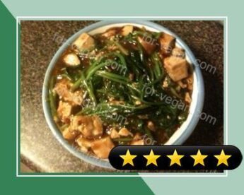 Spicy Tofu and Spinach in a Mapo Inspired Sauce recipe