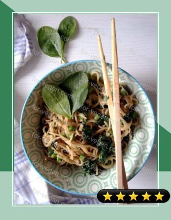 Vegan Spinach Peanut Butter Noodles recipe