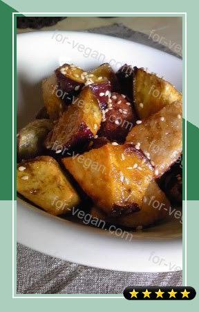 Non-Fried but Crispy Candied Sweet Potatoes recipe
