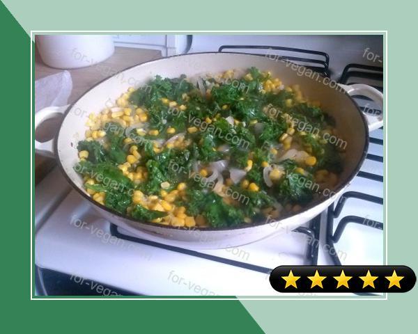 Braised Kale With Corn recipe