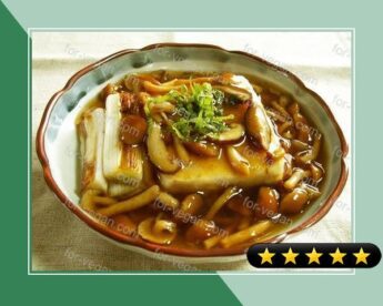 Firm Tofu with Nameko Mushroom Sauce recipe
