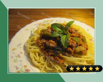 Spaghetti With Easy Textured Vegetable Protein Sauce recipe