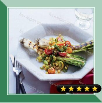 Grilled Leeks with Leek-Tomato Salad and Citrus Dressing recipe