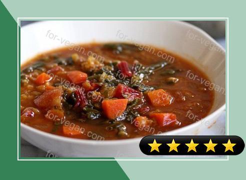 Moroccan Red Lentil Soup with Chard recipe