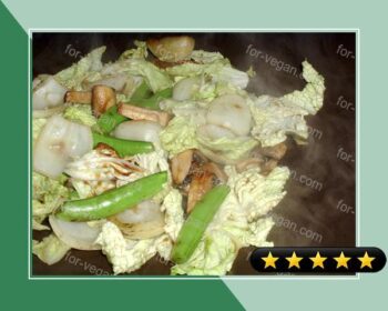 Chinese Cabbage, Snow Pea and Mushroom Stir-Fry recipe