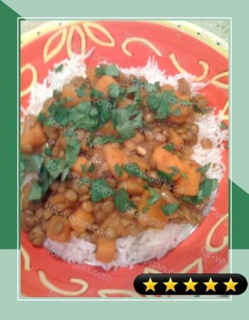 Sweet Potato and Lentil Curry With Rice recipe