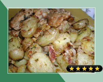 Potatoes Roasted With Garlic, Lemon and Walnuts recipe