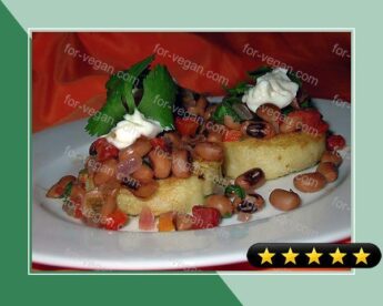 Polenta Rounds with Black-Eyed Pea Topping recipe