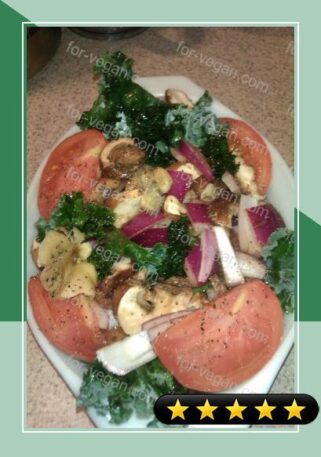 Spicy Kale and Mushrooms (Raw) recipe