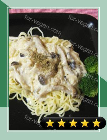 Macrobiotic Creamy Mushroom and Tofu Spaghetti recipe