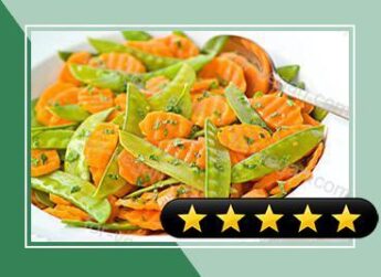 Orange-Glazed Carrots & Snow Peas recipe