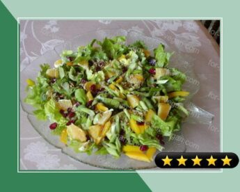 Bibb Greens Topped With Orange, Dried Cranberries and Sunflower recipe