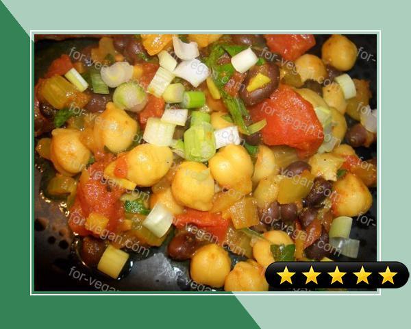 Curried Chickpeas and Black Beans recipe