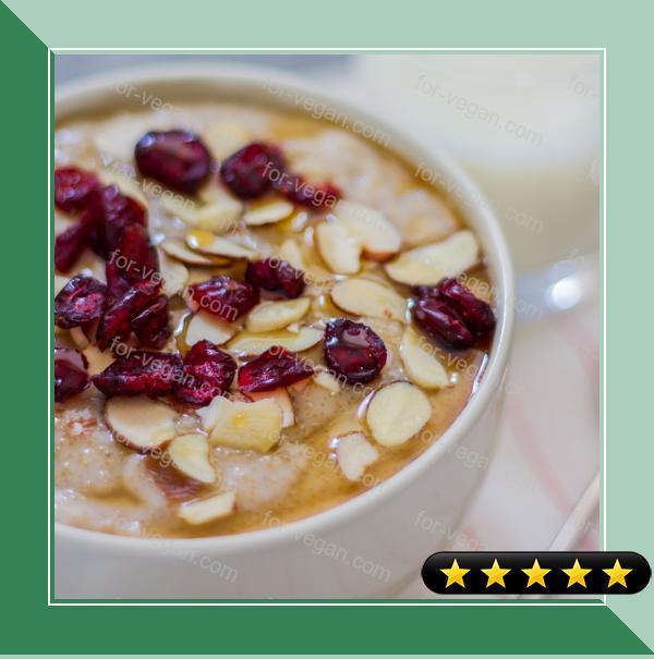 Amaranth Porridge with Maple, Almonds and Cranberries recipe