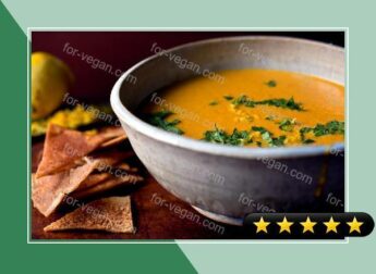 Carrot and Tahini Soup With Pita Crisps recipe