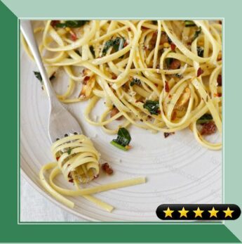Pasta with Dandelion Stems recipe