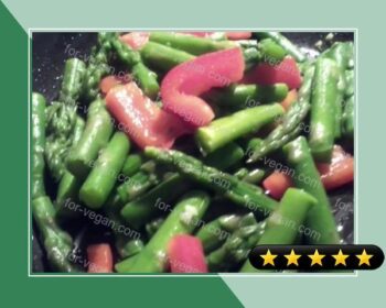 Lemon-Garlic Asparagus With Red Pepper recipe