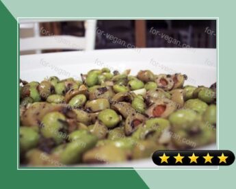 Roasted Edamame With Garlic and Olives recipe