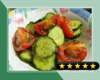 Easy Tomato and Cucumber Salad with Sesame Ponzu Dressing recipe