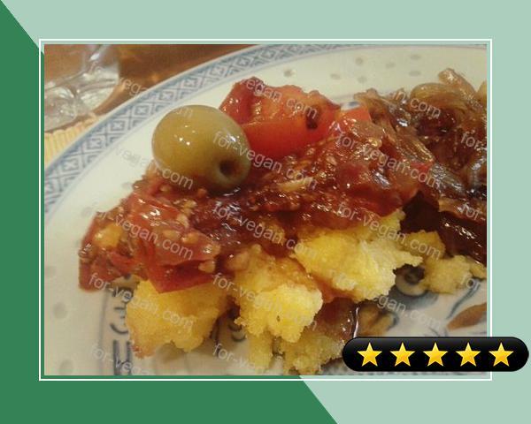 Polenta with balsamic blistered tomatoes recipe
