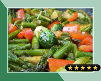 Brussels Sprouts, Asparagus & Bell Pepper Medley recipe