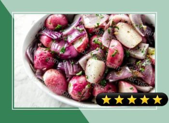 Roasted Radishes with Red Onions recipe