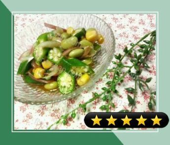 Side Salad with Edamame Beans, Okra and Corn recipe