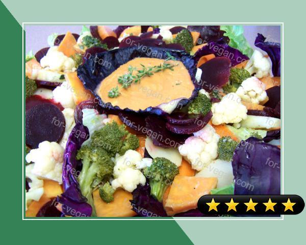 Potato, Beet, Cauliflower and Broccoli Salad Platter recipe