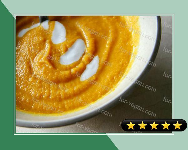 Coconut Curried Carrot and Sweet Potato Soup recipe