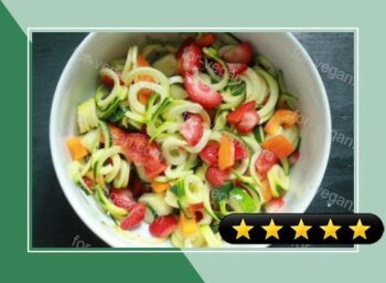 Zucchini Salad with Peach Basil Dressing recipe