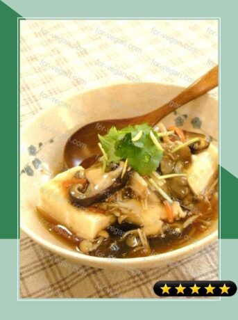 Tofu In Silky An Mushroom Sauce Yuzu Pepper Flavor recipe