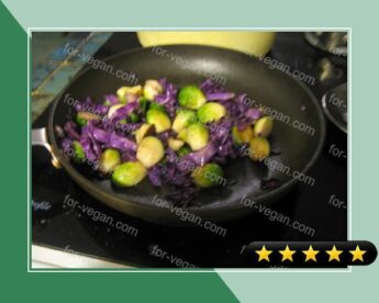 Sauteed Brussels Sprouts and Red Cabbage recipe