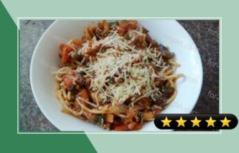 Pasta With Tomatoes, Black Olives and Capers recipe