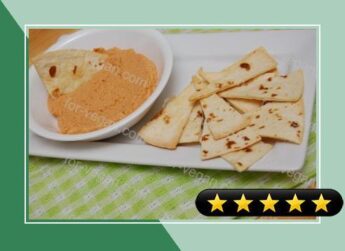 Creamy Chili Lime Hummus with Homemade Baked Tortilla Chips recipe