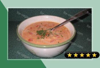 Coconut Chickpea Soup, With Tomato Chunks and Fried Cumin recipe