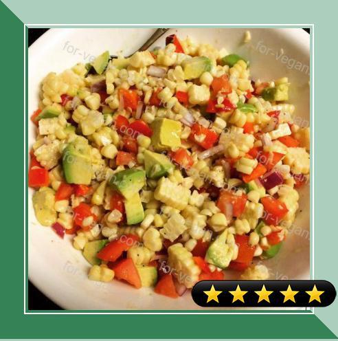 Corn Avocado Salad with Honey Lime Vinaigrette recipe