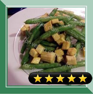 Coconut Curried Tofu with Green Beans and Coconut Rice recipe