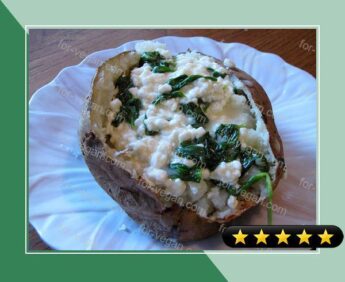 Lighter Parmesan Spinach-Stuffed Potatoes With Vegan Variation recipe