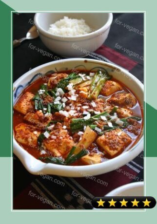 Korean "Red Braised Tofu and Scallion" recipe