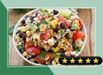 Grilled Corn and Black Bean Salad with Rice recipe