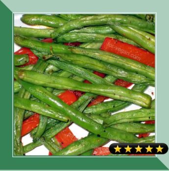 Roasted Green Beans and Red Peppers recipe