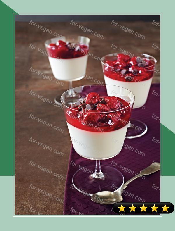 Vegan Vanilla Pudding with Chocolate-Raspberry Topping recipe